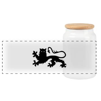 Lion Norman leon Leopard Löwe leão leone - Panorama Keksdose mit Holzdeckel - Weiß - Vorne