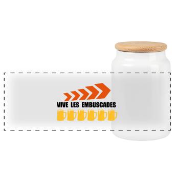 vive les embuscades1 - Boîte à biscuits avec couvercle en bois - blanc - Devant