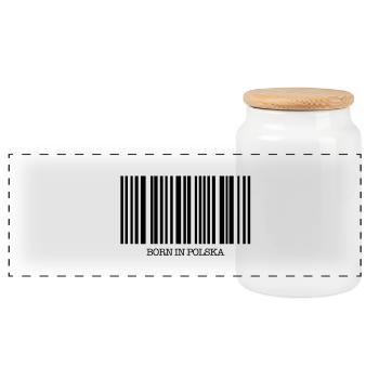 born_in_polska_f1 - Panoramic Cookie Jar with Wooden Lid - white - Front