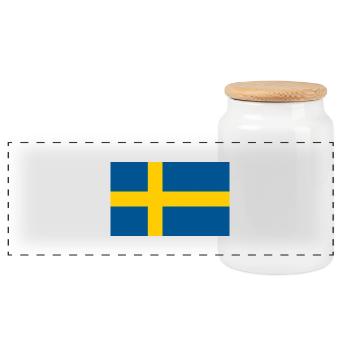 Sweden 1 Euro - Panoramic Cookie Jar with Wooden Lid - white - Front
