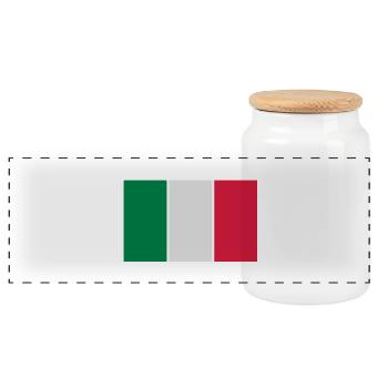 italien_50 - Panorama Keksdose mit Holzdeckel - Weiß - Vorne