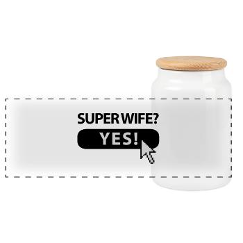 super_wife_button - Panorama Keksdose mit Holzdeckel - Weiß - Vorne