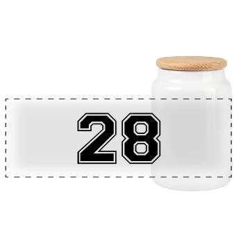 28 - Boîte à biscuits avec couvercle en bois - blanc - Devant