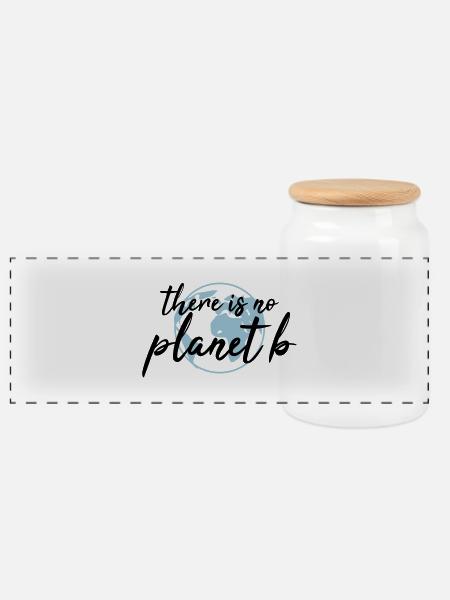 There is no planet B - Panorama Keksdose mit Holzdeckel - Weiß