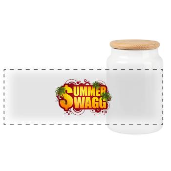 Sommer Beer - Panorama Keksdose mit Holzdeckel - Weiß - Vorne