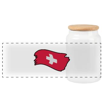 suisse23 - Panoramic Cookie Jar with Wooden Lid - white - Front