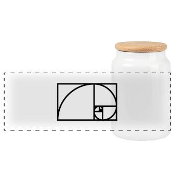 golden_mean_logarithmic_fibonacci_spiral - Panorama Keksdose mit Holzdeckel - Weiß - Vorne