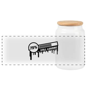 still_loading_graffiti_qu1 - Panoramic Cookie Jar with Wooden Lid - white - Front