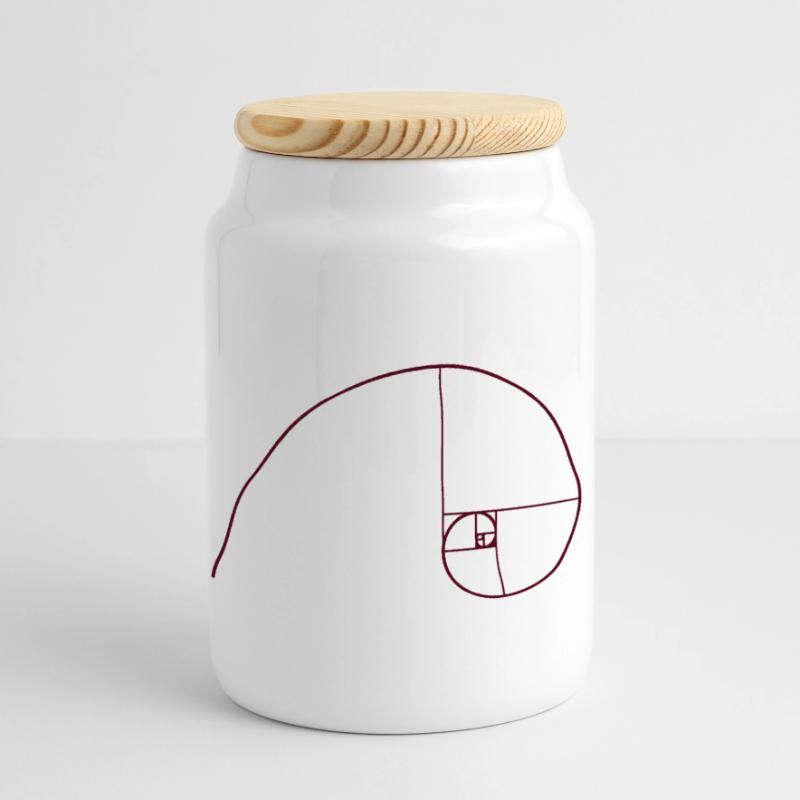 Spirale de Fibonacci, section doré, Phi, evolution Boîte à biscuits avec couvercle en bois