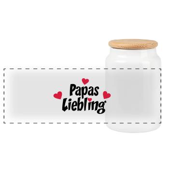 Dad - Panoramic Cookie Jar with Wooden Lid - white - Front