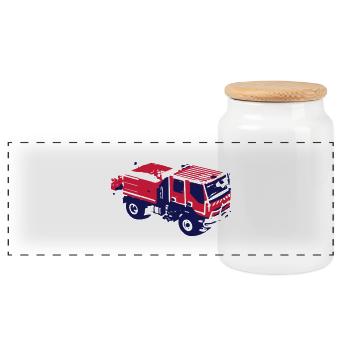 CCF - Boîte à biscuits avec couvercle en bois - blanc - Devant