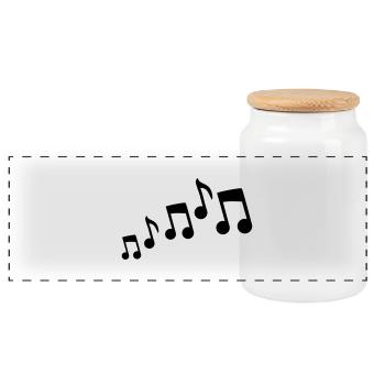 Music Design - Panorama Keksdose mit Holzdeckel - Weiß - Vorne