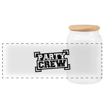 Party Crew Stamp Design - Boîte à biscuits avec couvercle en bois - blanc - Devant