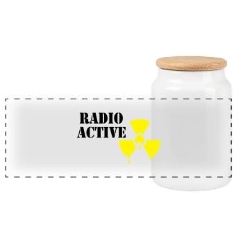 radioactive - Panoramic Cookie Jar with Wooden Lid - white - Front
