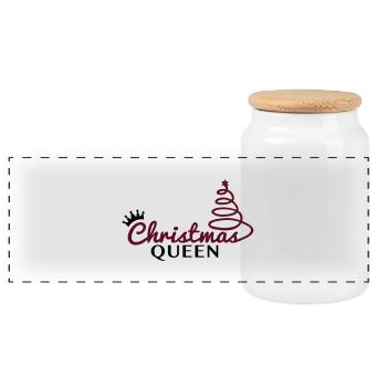 christmas_queen_f2 - Boîte à biscuits avec couvercle en bois - blanc - Devant