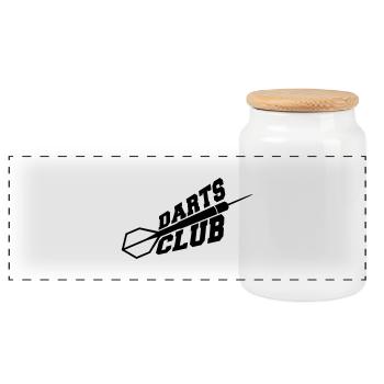 Darts Club Logo - Boîte à biscuits avec couvercle en bois - blanc - Devant