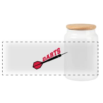 Darts Design - Boîte à biscuits avec couvercle en bois - blanc - Devant