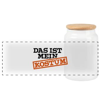 C'est mon costume - Boîte à biscuits avec couvercle en bois - blanc - Devant
