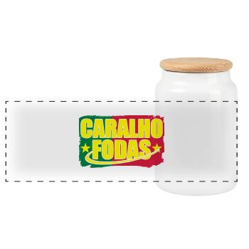 Caralho fodas - Boîte à biscuits avec couvercle en bois - blanc - Devant