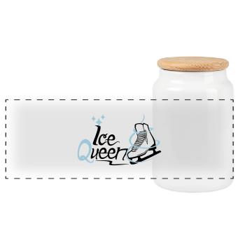 Ice queen - Panorama Keksdose mit Holzdeckel - Weiß - Vorne