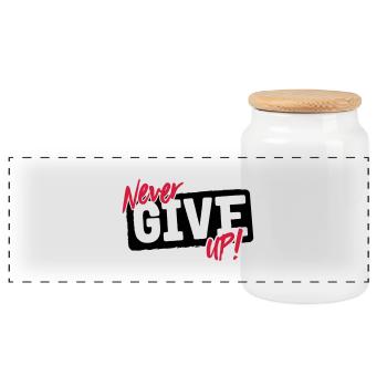 ngu.ai - Boîte à biscuits avec couvercle en bois - blanc - Devant