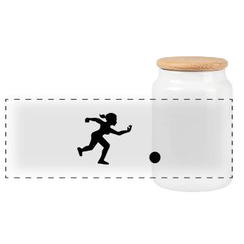 joueuse de bowling lance sa boule - Boîte à biscuits avec couvercle en bois - blanc - Devant