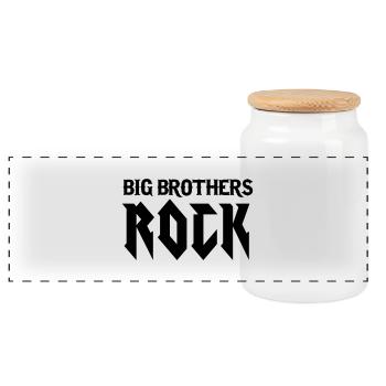 Big Brothers Rock - Boîte à biscuits avec couvercle en bois - blanc - Devant