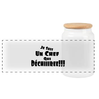 un chef qui déchire,citations,message - Boîte à biscuits avec couvercle en bois - blanc - Devant