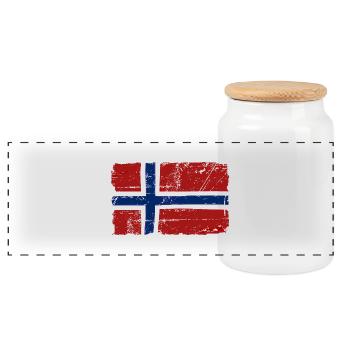 Norway Flag - Vintage Look - Boîte à biscuits avec couvercle en bois - blanc - Devant
