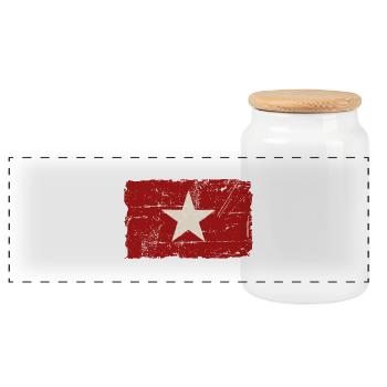 Vietnam Vintage Flag - Panorama Keksdose mit Holzdeckel - Weiß - Vorne