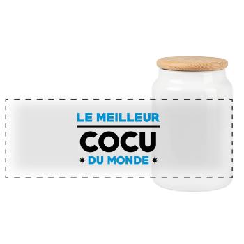 Cocu / Cocue / Adultère / Fidèle / Mariage / Sexe - Boîte à biscuits avec couvercle en bois - blanc - Devant