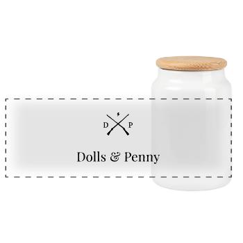 Hipster Logo - Panoramic Cookie Jar with Wooden Lid - white - Front
