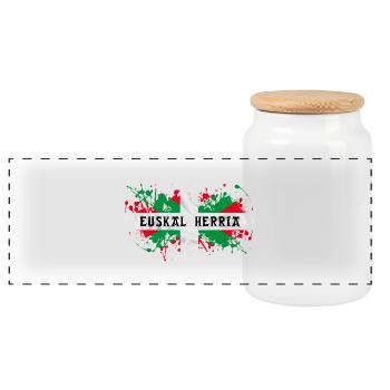 euskal herria - pays basque 59 - Boîte à biscuits avec couvercle en bois - blanc - Devant