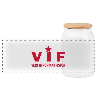Very important fiston - Boîte à biscuits avec couvercle en bois - blanc - Devant