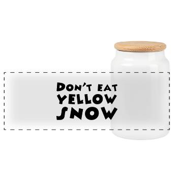 Don't eat yellow snow - Panorama Keksdose mit Holzdeckel - Weiß - Vorne