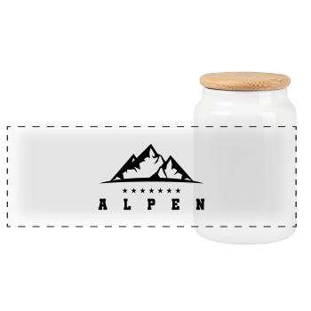 alpen berge - Panorama Keksdose mit Holzdeckel - Weiß - Vorne