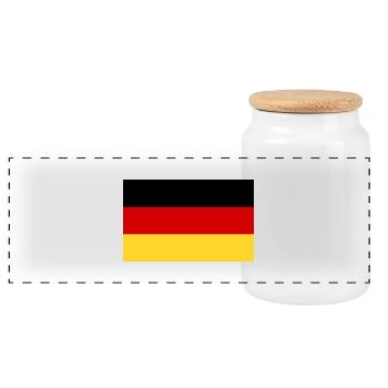 German Flag - Panoramic Cookie Jar with Wooden Lid - white - Front