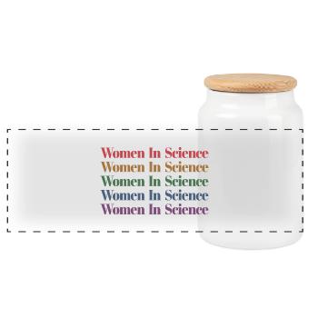 Women In Science, Science Teacher, Science Lover - Panoramic Cookie Jar with Wooden Lid - white - Front