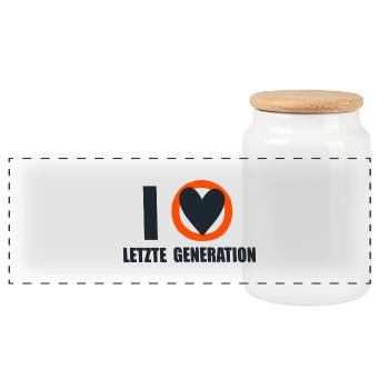 Letzte Generation - Design 6 - Panorama Keksdose mit Holzdeckel - Weiß - Vorne
