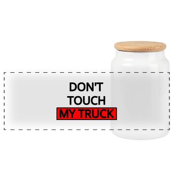 Truck - Panorama Keksdose mit Holzdeckel - Weiß - Vorne