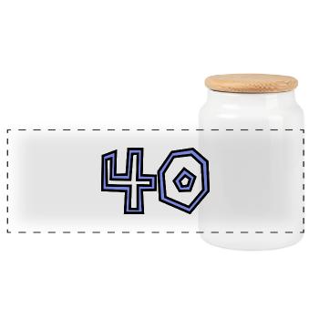40. 40 YEARS. 40th ANNIVERSARY. 40TH ANNIVERSARY. - Panoramic Cookie Jar with Wooden Lid - white - Front