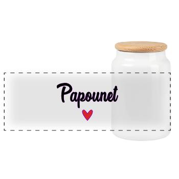 PAPOUNET. DAD. FATHER'S DAY. HAPPY FATHER'S DAY - Panoramic Cookie Jar with Wooden Lid - white - Front