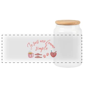 Je suis une femme simple - Boîte à biscuits avec couvercle en bois - blanc - Devant