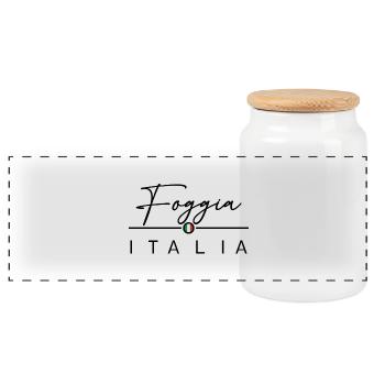 Italia - Foggia - Italien - Italy - Panorama Keksdose mit Holzdeckel - Weiß - Vorne