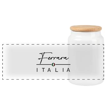Italia - Ferrara - Italien - Italy - Panorama Keksdose mit Holzdeckel - Weiß - Vorne