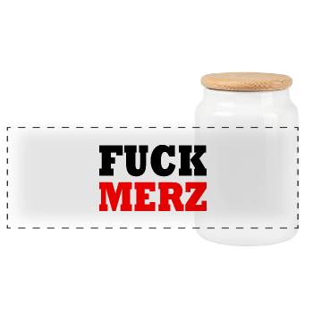 fuck merz - Panorama Keksdose mit Holzdeckel - Weiß - Vorne