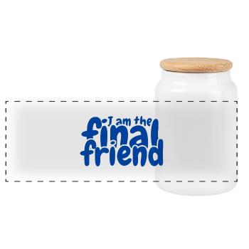 Je suis le dernier ami - Boîte à biscuits avec couvercle en bois - blanc - Devant