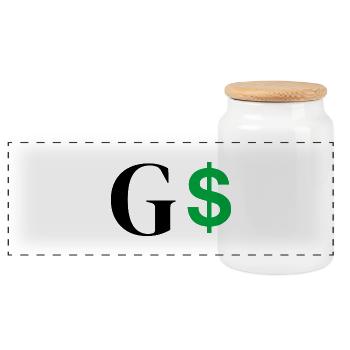 Buchstabe g Dollar - Panorama Keksdose mit Holzdeckel - Weiß - Vorne