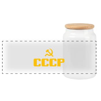 Soviet - Marteau et faucille Union soviétique - Communiste - Boîte à biscuits avec couvercle en bois - blanc - Devant