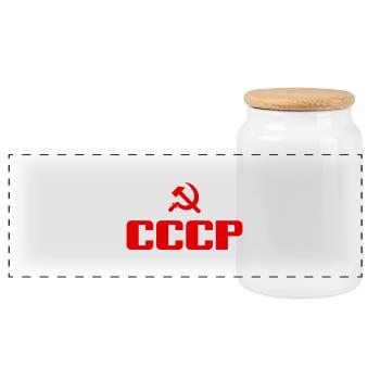 Soviet - Marteau et faucille Union soviétique - Communiste - Boîte à biscuits avec couvercle en bois - blanc - Devant